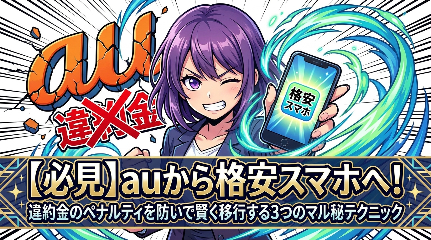 【必見】auから格安スマホへ！違約金のペナルティを防いで賢く移行する3つのマル秘テクニック