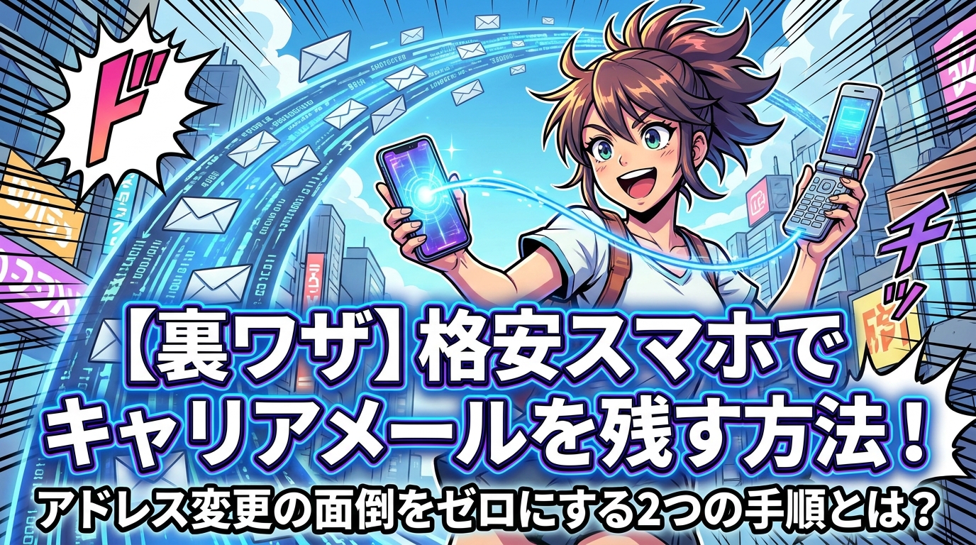 【裏ワザ】格安スマホでキャリアメールを残す方法！アドレス変更の面倒をゼロにする2つの手順とは？