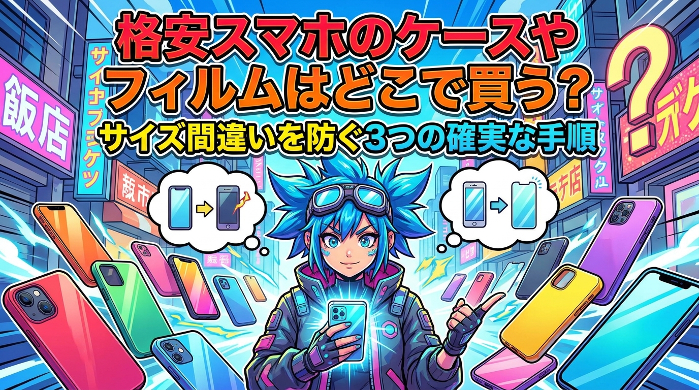 格安スマホのケースやフィルムはどこで買う?サイズ間違いを防ぐ3つの確実な手順