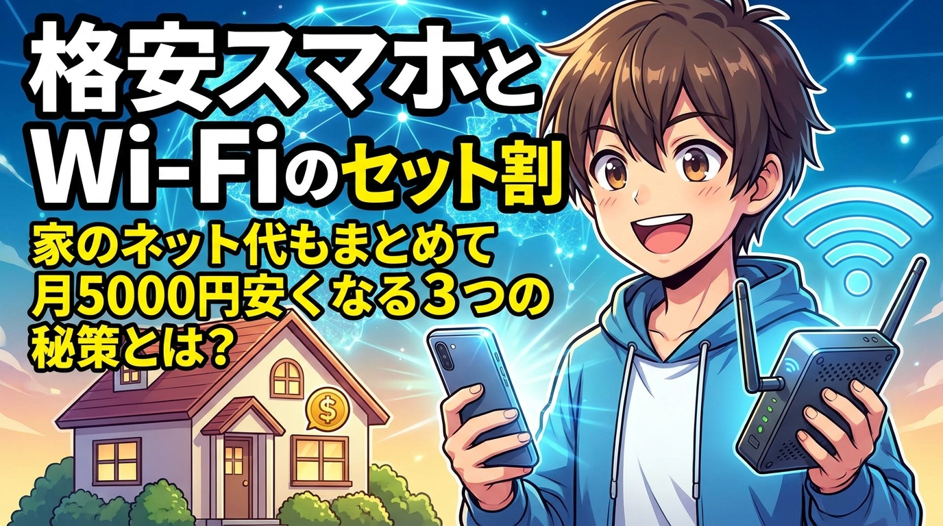 格安スマホとWi-Fiのセット割で家のネット代もまとめて月5000円安くなる3つの秘策とは？