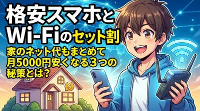 格安スマホとWi-Fiのセット割で家のネット代もまとめて月5000円安くなる3つの秘策とは？