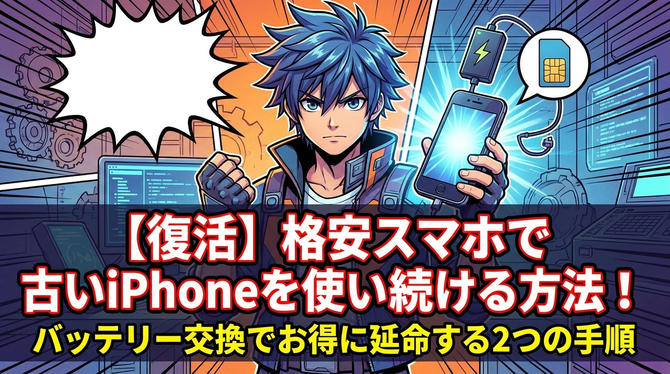 【復活】格安スマホで古いiPhoneを使い続ける方法!バッテリー交換でお得に延命する2つの手順