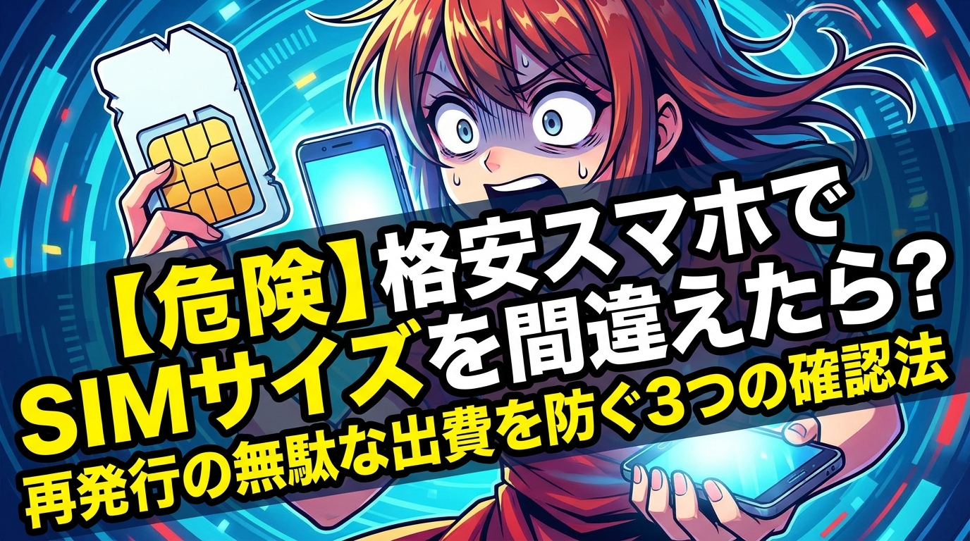 【危険】格安スマホでSIMサイズを間違えたら？再発行の無駄な出費を防ぐ3つの確認法