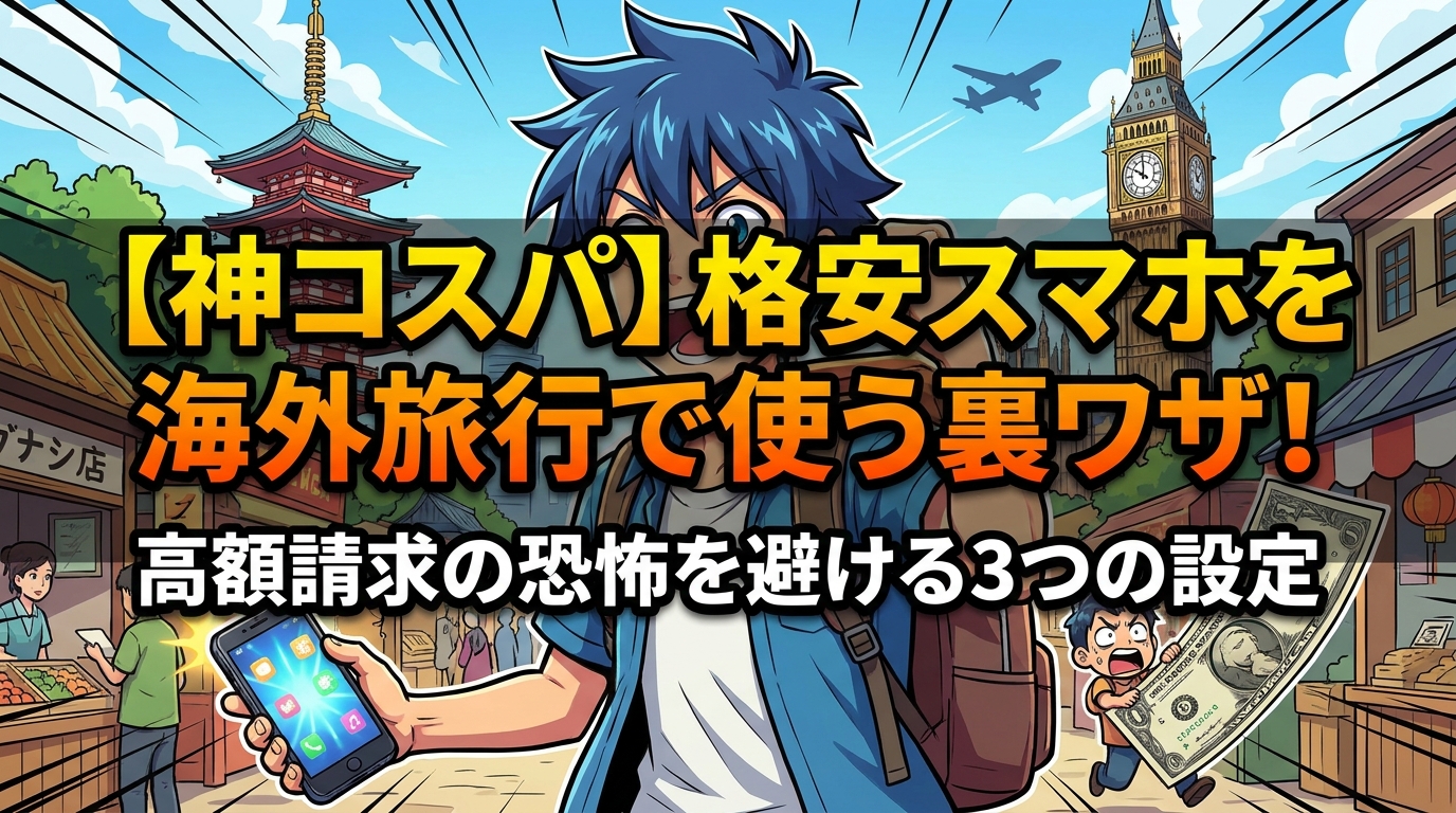【神コスパ】格安スマホを海外旅行で使う裏ワザ！高額請求の恐怖を避ける3つの設定
