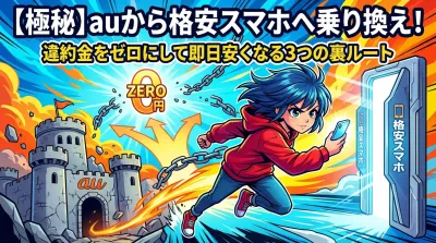 【極秘】auから格安スマホへ乗り換え！違約金をゼロにして即日安くなる3つの裏ルート