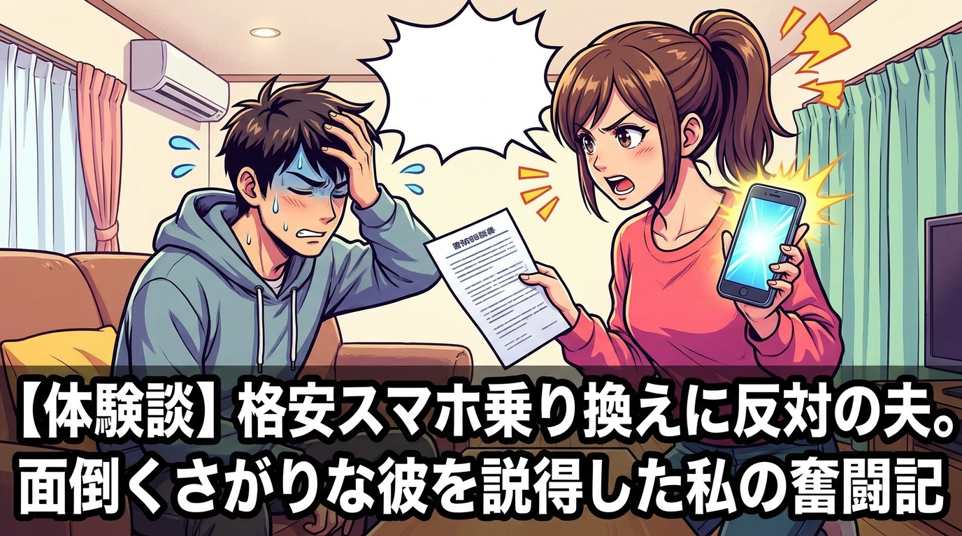 【体験談】格安スマホ乗り換えに反対の夫。面倒くさがりな彼を説得した私の奮闘記