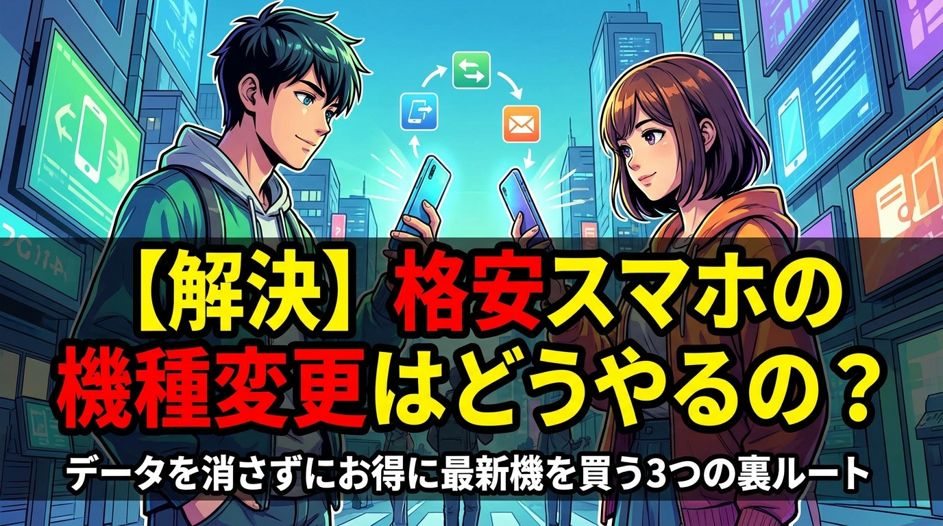 【解決】格安スマホの機種変更はどうやるの?データを消さずにお得に最新機を買う3つの裏ルート