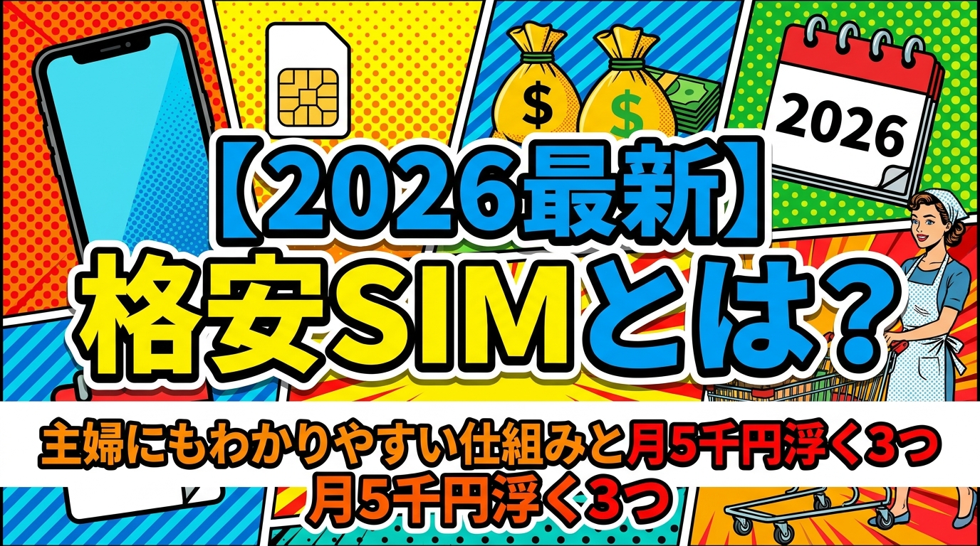 【2026最新】格安SIMとは？主婦にもわかりやすい仕組みと月5千円浮く3つの理由