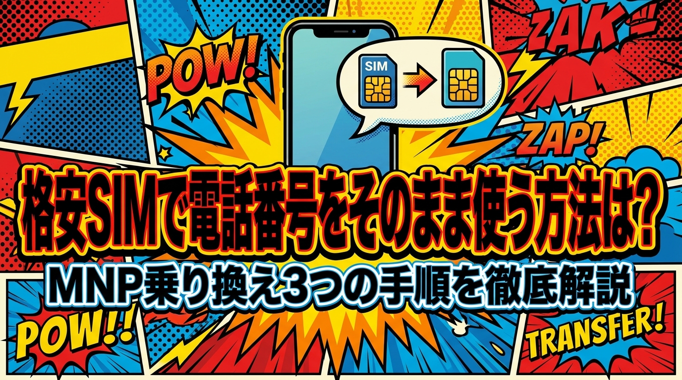 格安SIMで電話番号をそのまま使う方法は?MNP乗り換え3つの手順を徹底解説