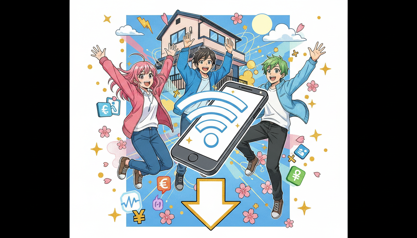 格安スマホとWi-Fiのセット割で通信費は月5,000円以上安くなります
