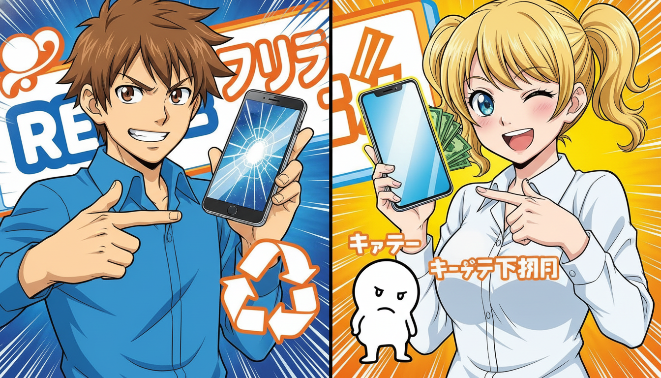 画面割れ端末の下取りは「キャリア下取り」より「買取店・フリマ」が得